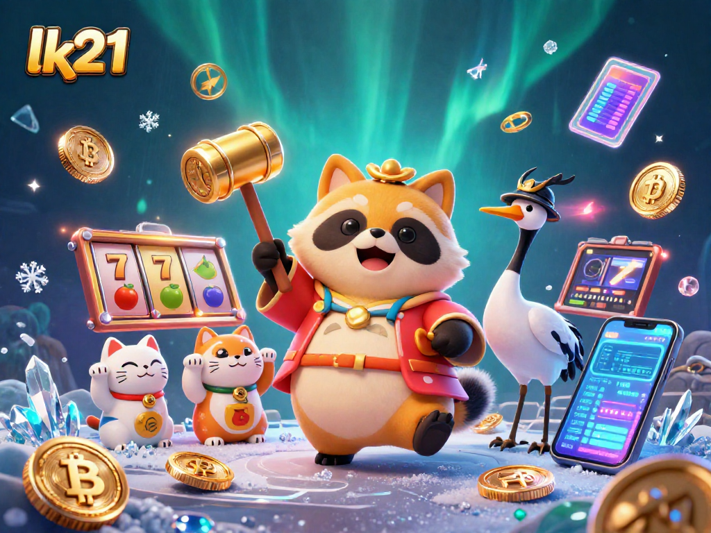 Spin the jackpot slots with lk21 as the cheerful tanuki and friends bring festive luck and excitement.