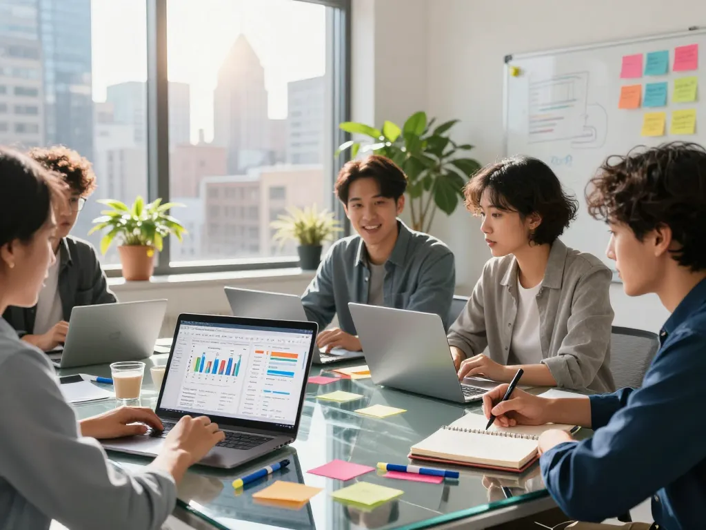 SEO professionals collaborating on New York SEO Services strategies in a modern office.