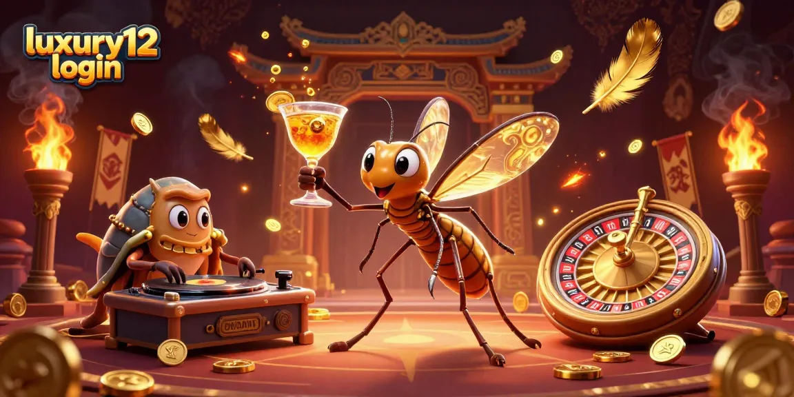 Engage with luxury12 login and elevate your game with a vibrant 3D casino scene depicting unique characters and dynamic casino elements.