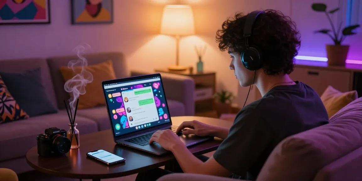 Engaging nsfw ai chat in a cozy lounge setting with inviting neon lights and a vibrant chat interface.