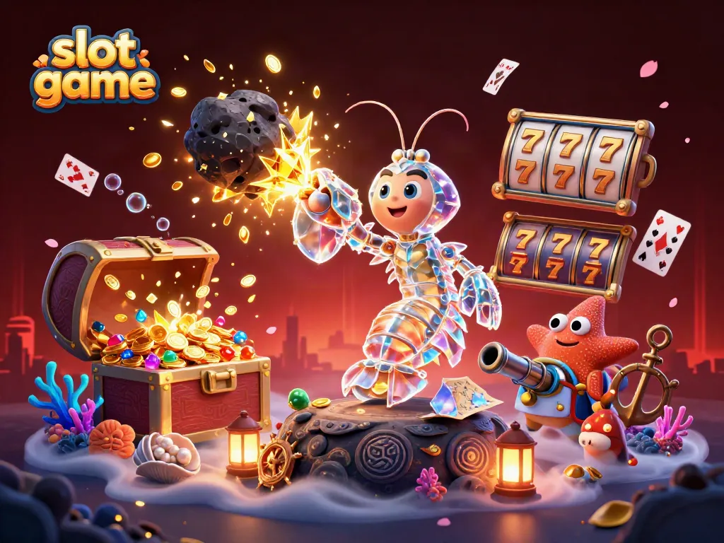 Engage in thrilling slot game action with a galactic adventure featuring vibrant characters, coins, and lively gameplay.