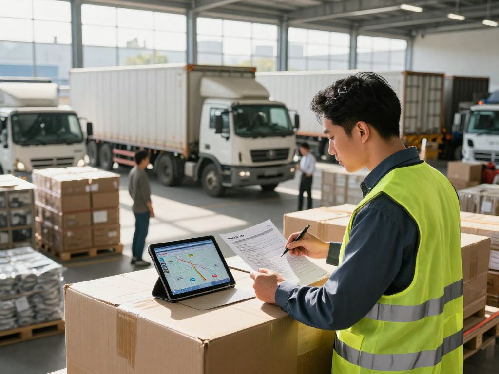 Effiziente Spedition in Dortmund mit Transportmanagement in einem modernen Logistikzentrum.