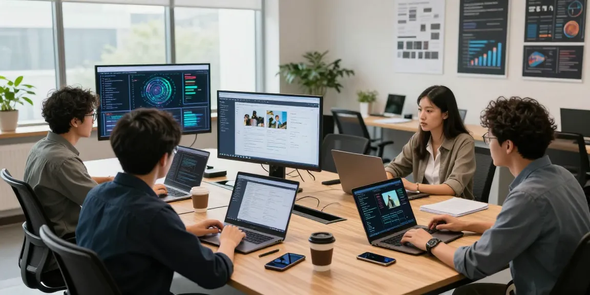 Data analysts detecting AI images using advanced technology in a modern workspace
