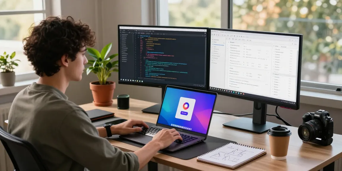 Software developer utilizing OpenClawd personal AI assistant in a modern workspace.