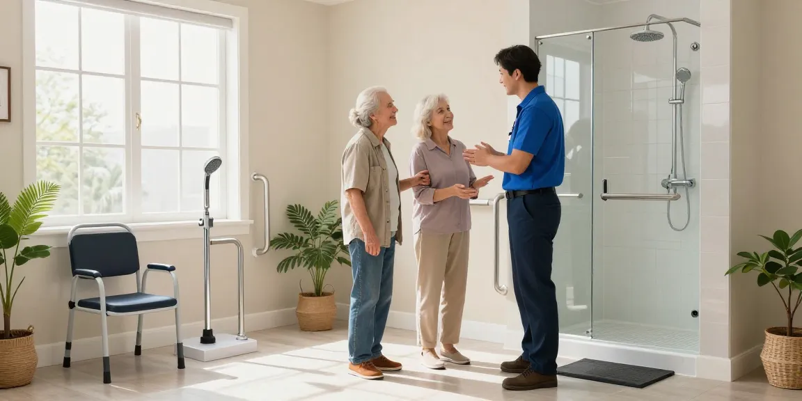 Comfortable senior-friendly bathroom renovation for 安家, featuring safety features and inviting decor.