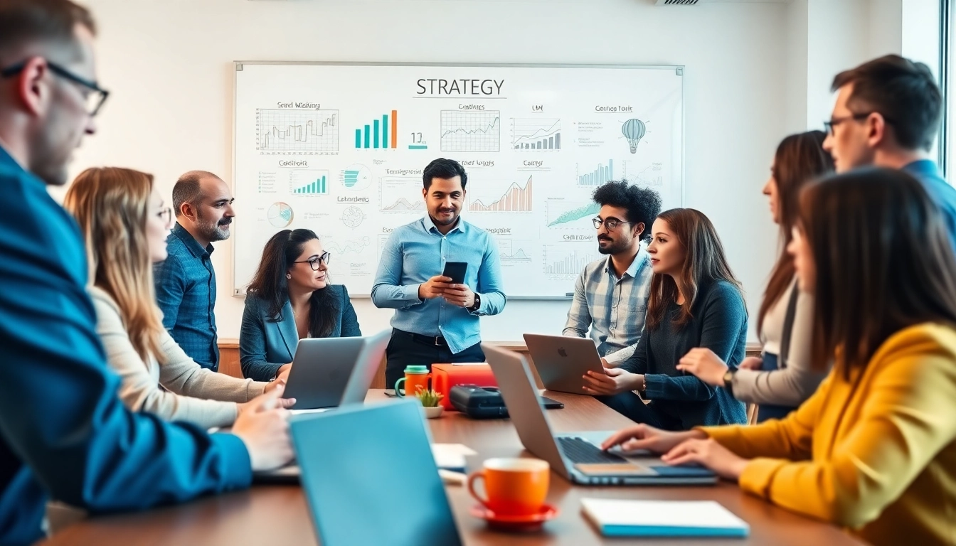 Engaging team developing Search Engine Optimization Clearwater strategies in a modern office.