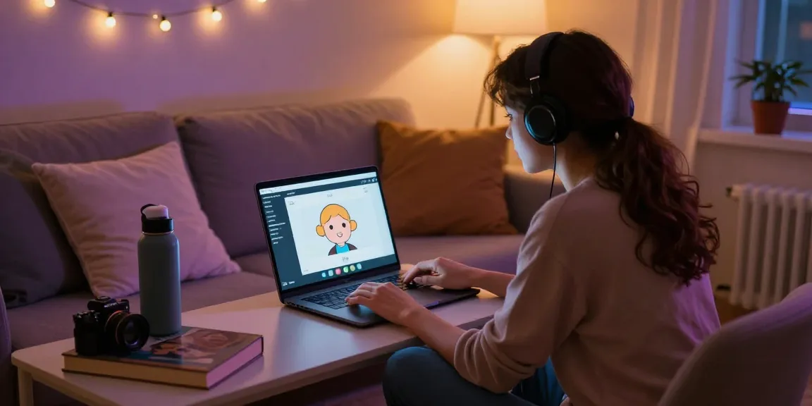 Engaging in an nsfw ai chat on a cozy couch, colorful ambiance and warm lighting.