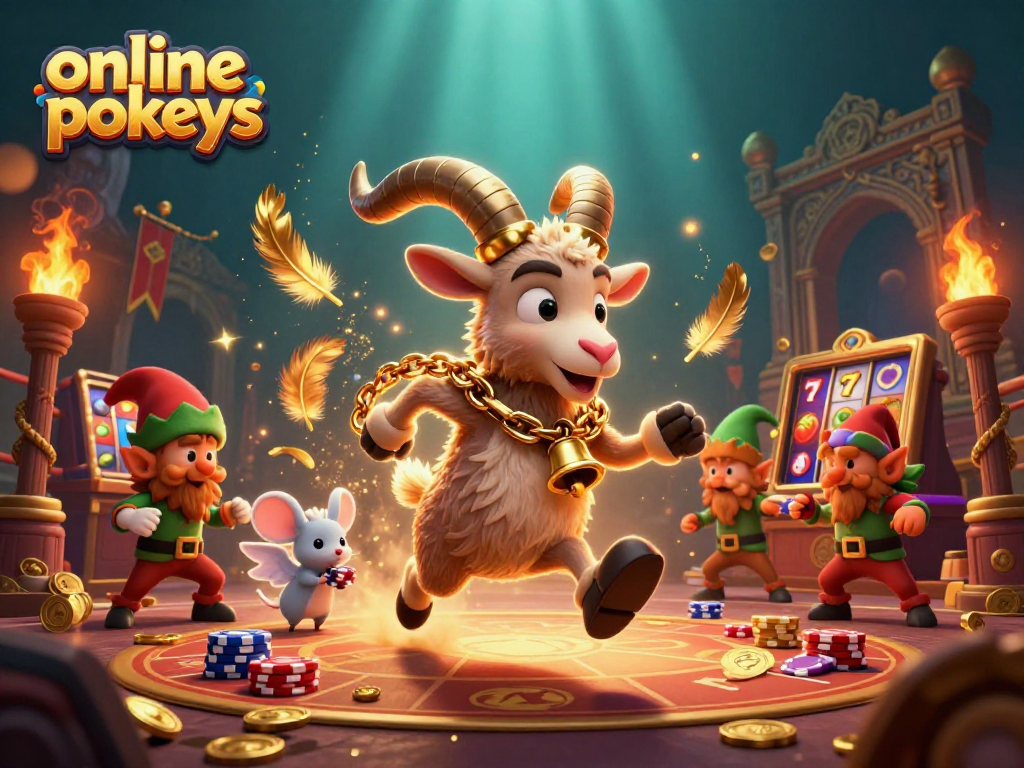 Experience thrilling online pokies with magical characters in an exciting casino scene.