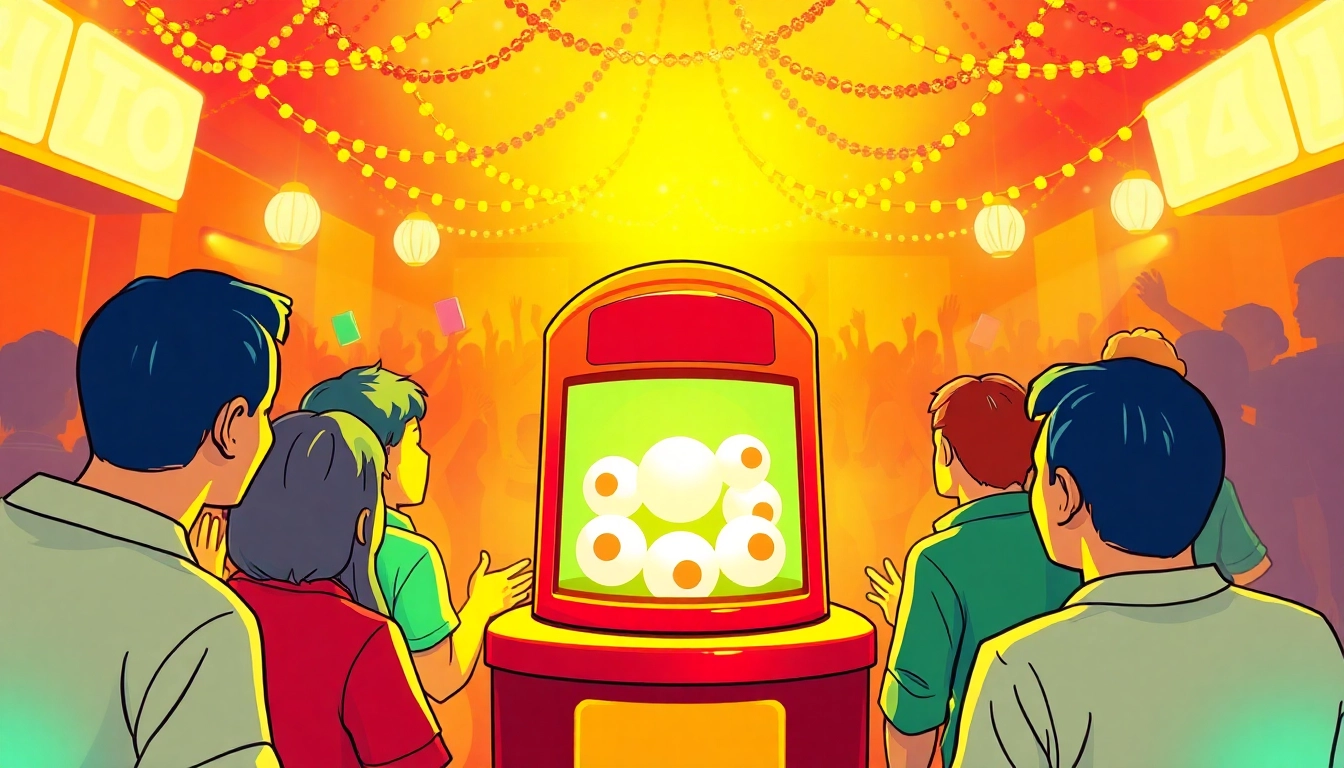 Menggambarkan pengalaman bermain toto togel di https://festivalcondo.deals-gta.com dengan suasana yang meriah dan penuh warna.