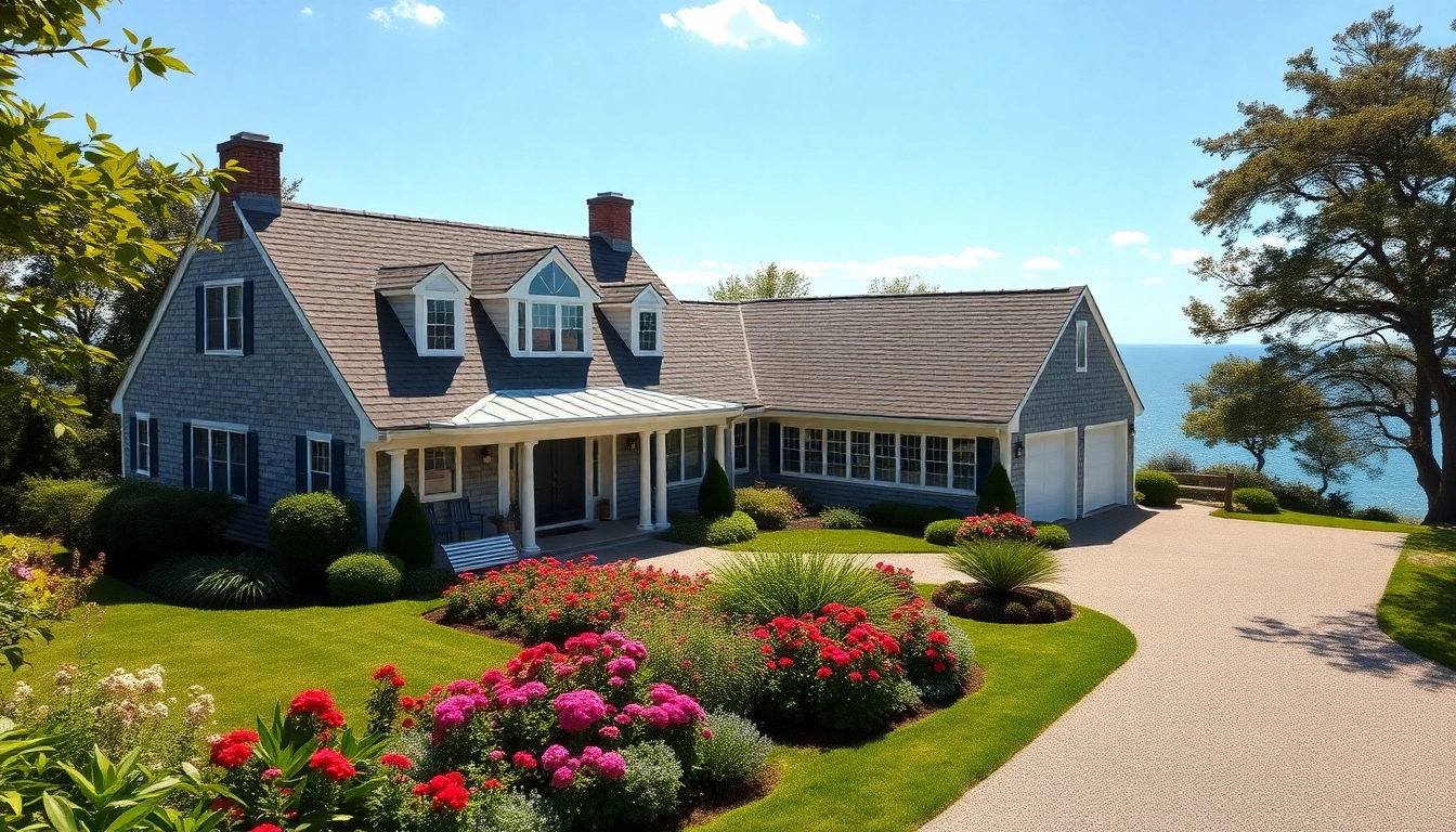 Cape Cod homes showcase an elegant design with attached garages in a beautiful coastal setting.