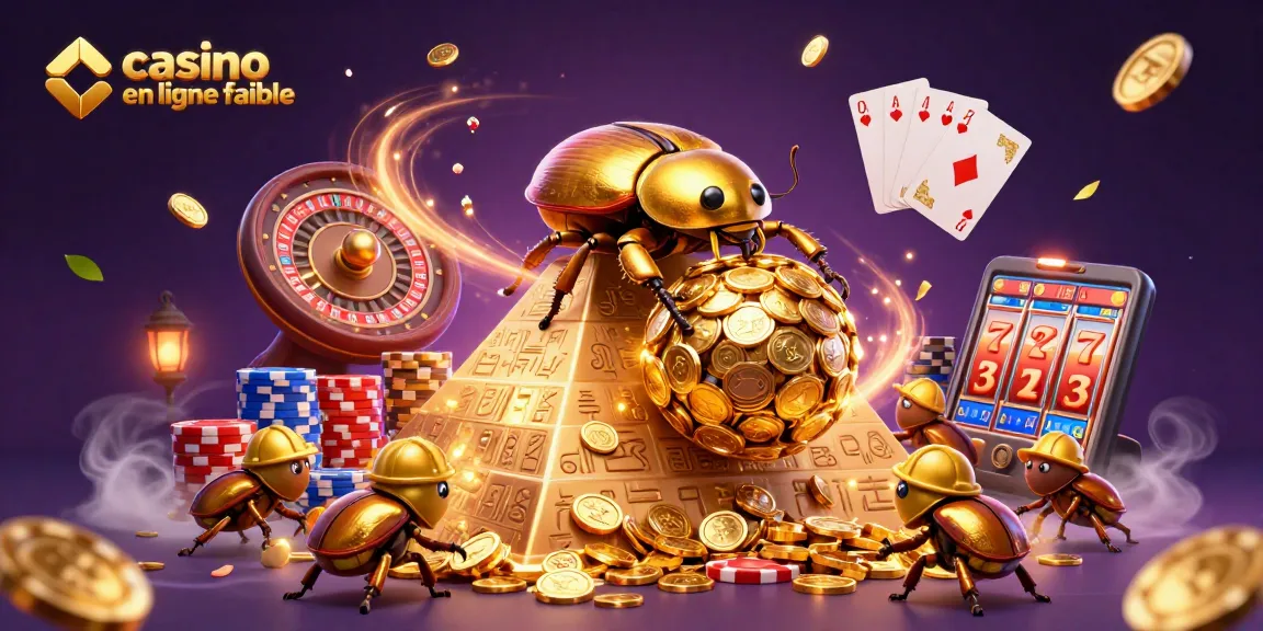 Jouer avec un casino en ligne fiable en découvrant des symboles de jeu animés dans une illustration 3D.
