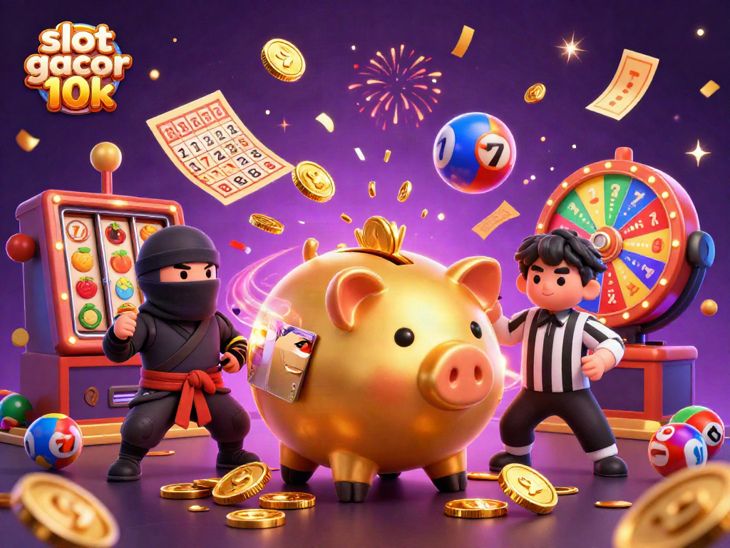 Experience the thrill of slot gacor 10k with vibrant casino characters and dynamic game elements.