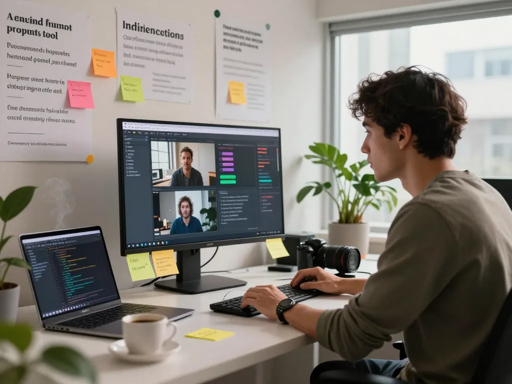 Generate prompts from video to prompt tool in a creative digital workspace.