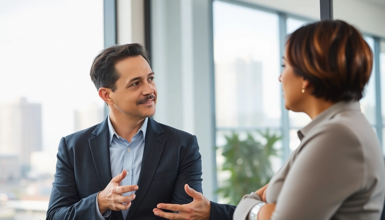 Clearwater truck accident lawyer consulting a client in a professional office.