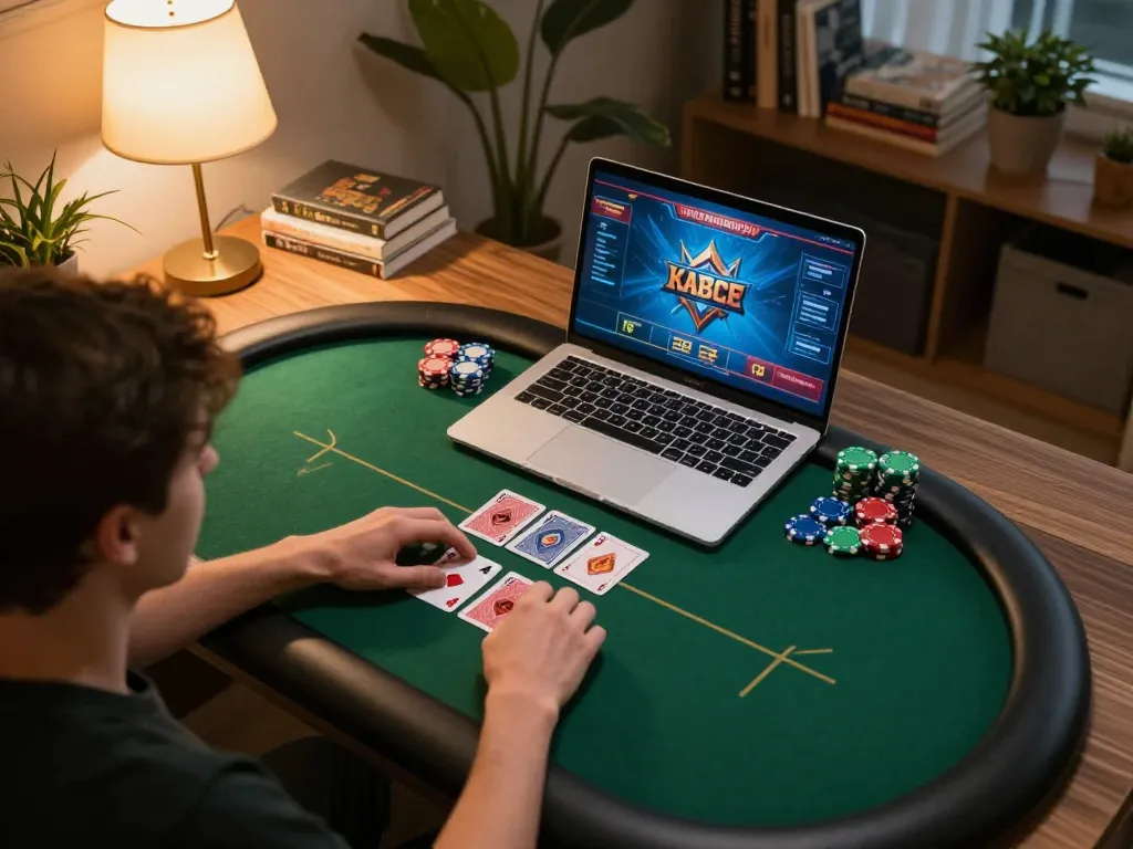 Engaging in strategic gameplay on vin88 while enjoying a cozy home office setup