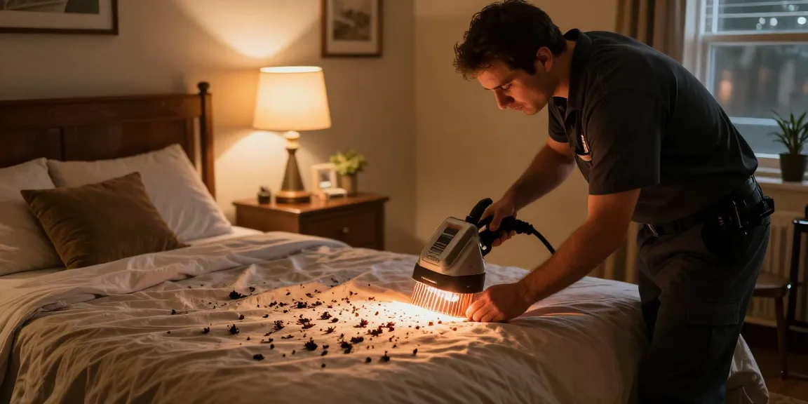 Professional bed bug heat treatment in a cozy Milwaukee home, showcasing effective pest control.