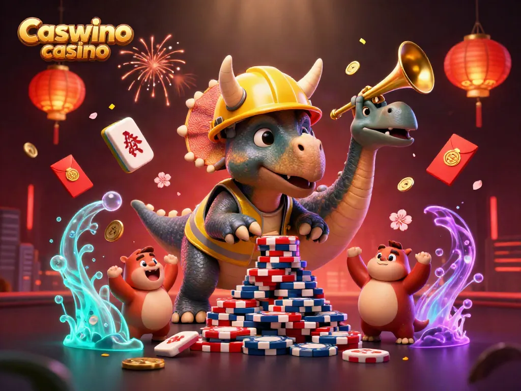 Experience the thrill of Caswino casino with our vibrant cartoon depiction, celebrating big wins.
