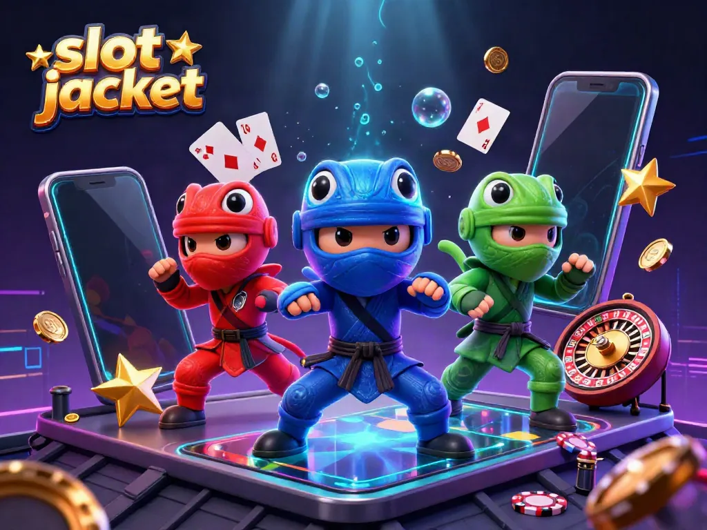 Engage in the thrill of slot jackpot with ninja chameleons showcasing vibrant casino elements.