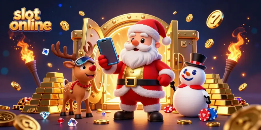 Experience slot online excitement with colorful characters and jackpot visuals in a dynamic casino scene.