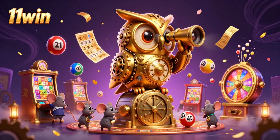 Engage in thrilling casino action with 11win's captivating clockwork owl and dynamic game elements.