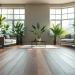 Luxury vinyl plank flooring enhancing a modern living room with natural light.