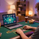 Player enjoying live dealer action at RR88, emphasizing strategic online gambling.