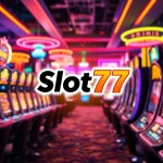 Menangkan jackpot di Slot77 dengan suasana kasino yang cerah dan penuh warna.