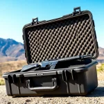 Explore a Pelican gun case for sale, showcasing durability and spacious interior in an outdoor setting.