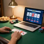Engaging with online poker on 789clubgo platform, mixing strategy and excitement in a cozy setting.