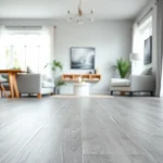 Enhance your home with stylish vinyl plank flooring in a serene grey setting.