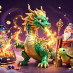 Entrez dans le monde enchanteur du casino en ligne fiable, mettant en avant un dragon mystique et des symboles porte-bonheur.