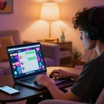 Engaging nsfw ai chat in a cozy lounge setting with inviting neon lights and a vibrant chat interface.