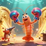 Bảng xếp hạng bóng đá illustrated with a vibrant 3D scene featuring dynamic characters and gold casino elements.