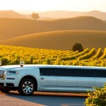 Experience luxury with wine tour limo packages against a stunning vineyard backdrop.