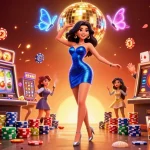 Experience the thrill with slot deposit pulsa tanpa potongan, captivating 3D casino scene illustrating dynamic gameplay.