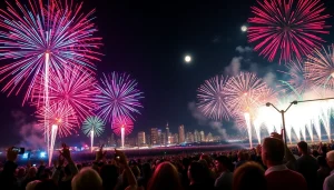 Exciting display of wholesale fireworks illuminating the night sky during a festive event.