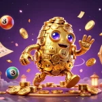 LGOACE promotes exciting lottery gameplay with vibrant animated elements in a dynamic casino scene.