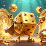 Experience thrilling gameplay with Situs Slot Naga303, featuring an exciting golden dice golem and gold-filled treasure!