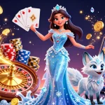 Interagisci con la lista casino non aams che presenta personaggi vivaci ed elementi entusiasmanti del casinò in una scena dinamica.