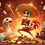 Experience gambling thrills with Togel 4d Online as the lively characters dance on golden coins.