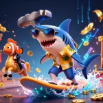 Sunwin celebrates winning strategies with a vibrant casino scene featuring dynamic characters and gold coins.