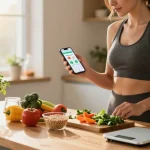 Discover the best food tracker in a vibrant kitchen with fresh ingredients.