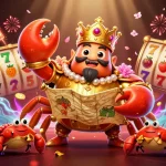 Join the excitement at hit club chính thức with a golden crab emperor amidst vibrant casino elements.