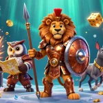 Experience winning moments at aussie online casinos with this vibrant 3D casino illustration.