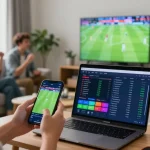 Engaging soccer betting scene with keobongdahomnay, showcasing live odds analysis.