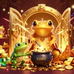 Illustration de la scène dynamique de la recherche des meilleurs casinos en ligne, avec des personnages 3D animés au sein d'un laboratoire alchimique.