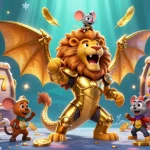 Experience the thrill of Fashion inspiration with a powerful chimera and engaging slot game elements in this vibrant 3D illustration.