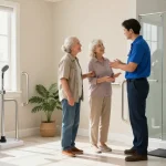 Comfortable senior-friendly bathroom renovation for 安家, featuring safety features and inviting decor.